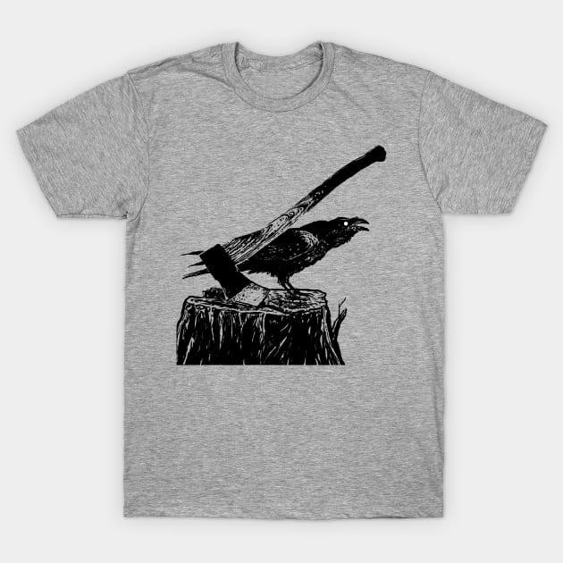 Raven and an axe T-Shirt by vvilczy